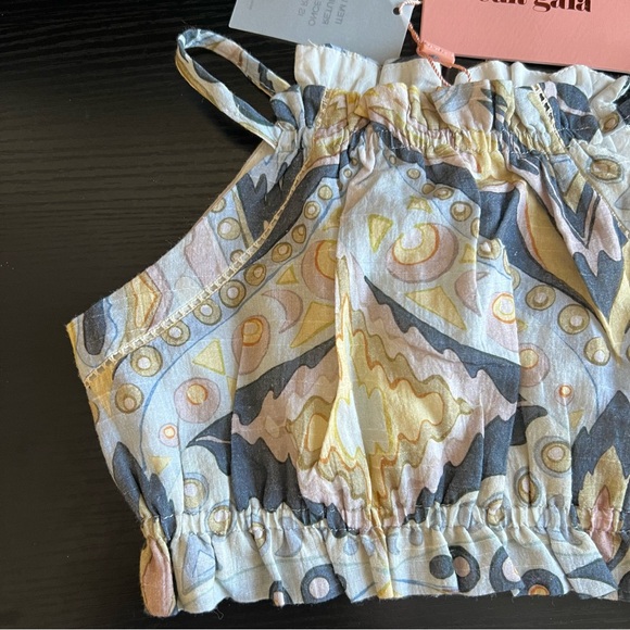 Cult Gaia Cropped Halter Top Cotton Aloe Multi Kids Size 6Y - Picture 2 of 14